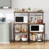 Furologee Kitchen Bakers Rack with Power Outlet, Microwave O...