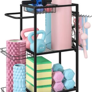 LIANTRAL Yoga Mat Storage Rack - Metal Gym Organizer for Yog...