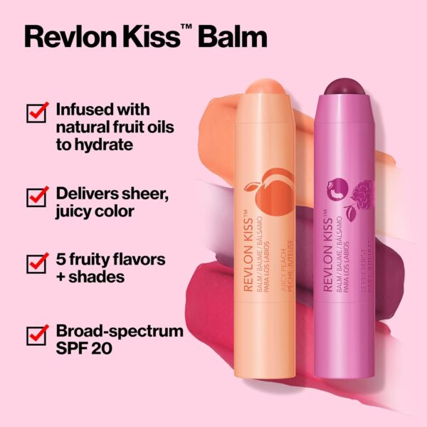 Revlon Kiss Tinted Lip Balm with SPF 20, Hydrating, Flavored...