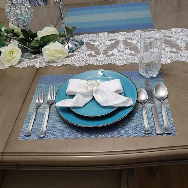 HeloHo Placemats Set of 4,Vinyl Table Place Mats Stain Resis...