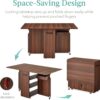 Best Choice Products Folding Dining Table, Multipurpose Spac...