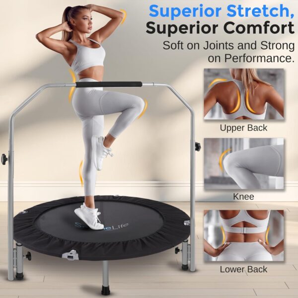 SereneLife 36/40" Foldable Mini Trampoline - Compact Fitness...