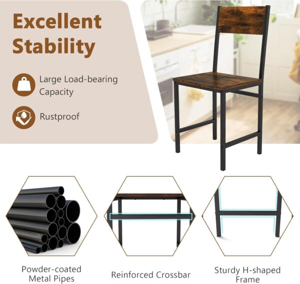 Giantex Dining Chairs Set of 4, Industrial Kitchen Chairs wi...