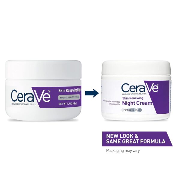CeraVe Skin Renewing Night Cream, Niacinamide, Peptide Compl...