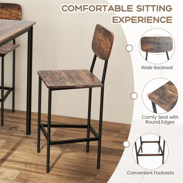 Giantex 5-Piece Dining Table Set W/Counter Height Table & 4 ...