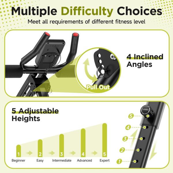 FLYBIRD Ab Workout Equipment, Adjustable Ab Machine Full Bod...