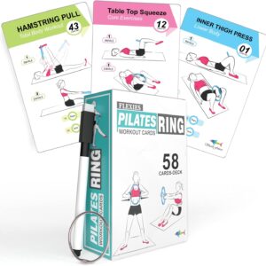 Pilates Ring Workout Cards -58 Exercise ring Card with Pilat...