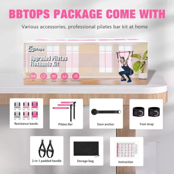 Pilates Bar Kit with Resistance Bands,Pilates Bar with Stack...