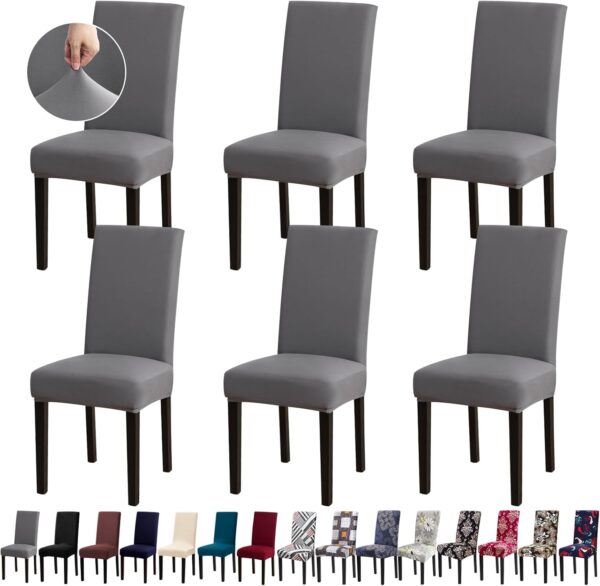 Chair Covers, Stretch Kitchen Dining Room Chair Covers Set o...