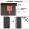 Space Saving Folding Dining Table, Farmhouse Foldable Dining...