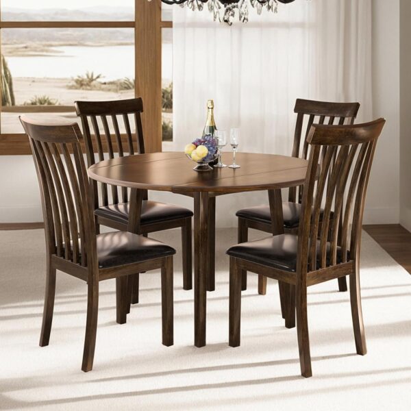 AMERLIFE Solid Wood 5-Piece Foldable Dining Set, Mid Century...