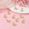 KitBeads 20pcs Cubic Zirconia High Heel Heart Charms - 18K R...