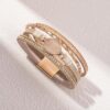 FANCY SHINY Leather Wrap Bracelet Boho Cuff Bangle Bracelets...