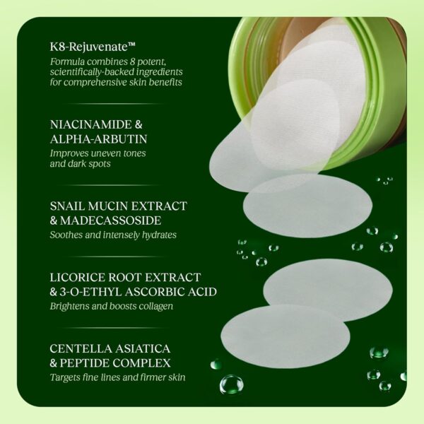 Toning Polish Pads - Korean Skincare for Dark Spots, Wrinkle...