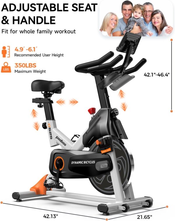 pooboo Exercise Bike, Adjustable Magnetic/Brake Pad Resistan...