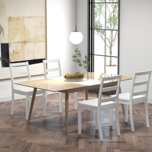 Giantex Wood Dining Chairs Set of 2 White - Wooden Armless K...