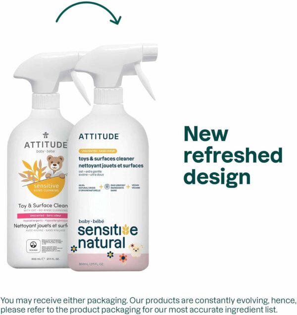 ATTITUDE Toy and Hard Surface Cleaner, Plant and Mineral Bas...
