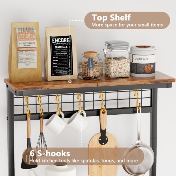 Furologee Kitchen Bakers Rack with Power Outlet, Microwave O...