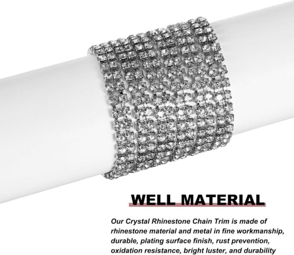 uxcell 1 Yard 2 Rows 3mm Rhinestone Chain, 6mm Bling Crystal...