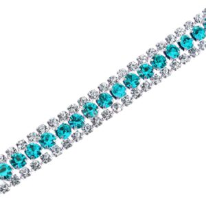 uxcell 2 Yards 3 Rows Rhinestone Chain, 8.5mm Bling Crystal ...