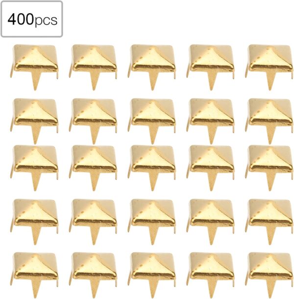 400 Pieces Square Pyramid Studs, 4 to 7mm Metal Versatile Na...