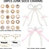 28Pcs Shoe Charms for Sneakers Bow Shoe Lace Charms Junk Soc...