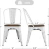 Yaheetech 18 Inch Classic Iron Metal Dining Chair with Wood ...
