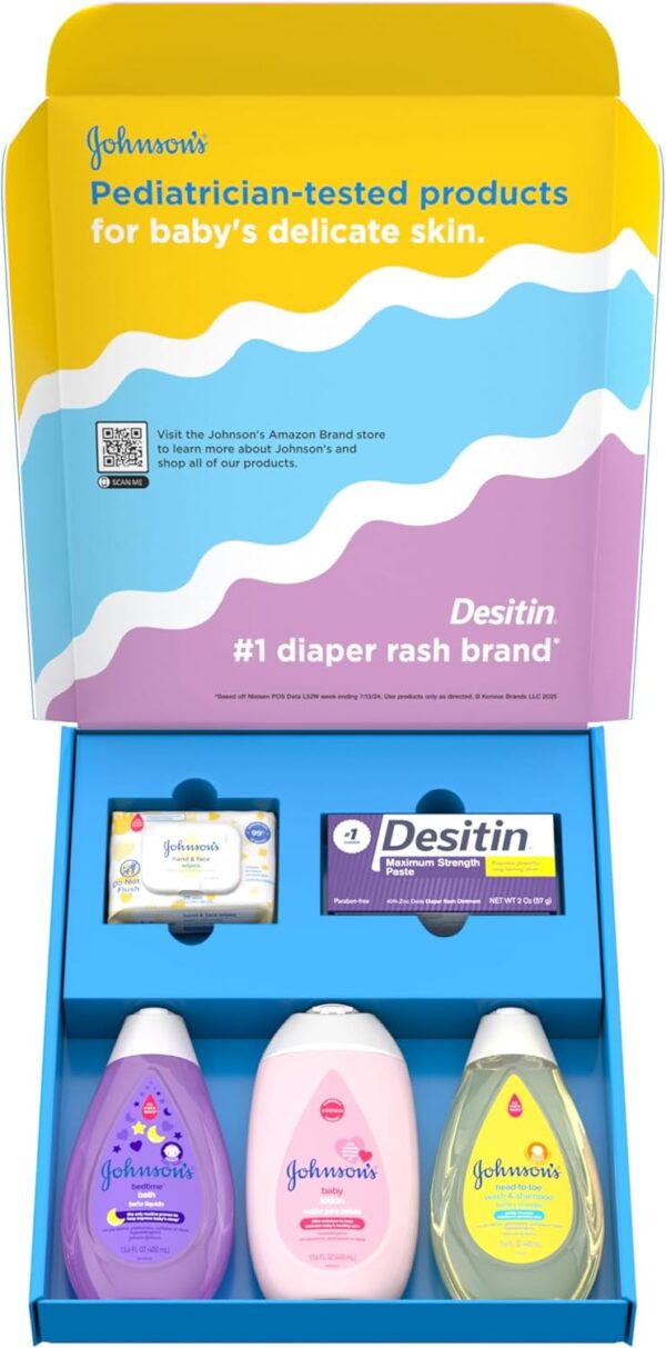 Johnson's Baby Here Comes Baby Gift Set, Baby Essentials for...