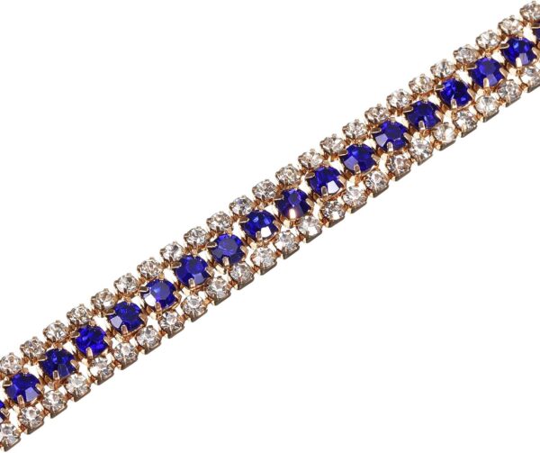 uxcell 2 Yards 3 Rows Rhinestone Chain, 8.5mm Bling Crystal ...