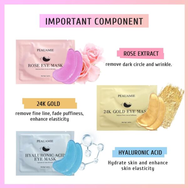 Under Eye Patches Gold and Hyaluronic Acid for puffy eyes,Ro...