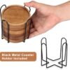 6 Pcs Best Wooden Coasters with Holder Coffee Table Decor Ac...