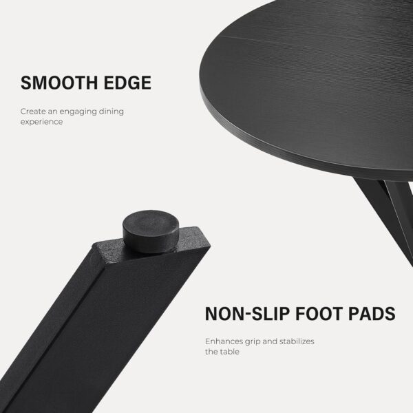 Unovivy 31.5" Black Small Round Dining Table for 2-4, Space ...