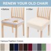 Smiry Stretch Jacquard Seat Covers for Dining Room Chairs Se...