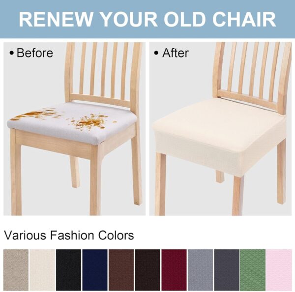 Smiry Stretch Jacquard Seat Covers for Dining Room Chairs Se...