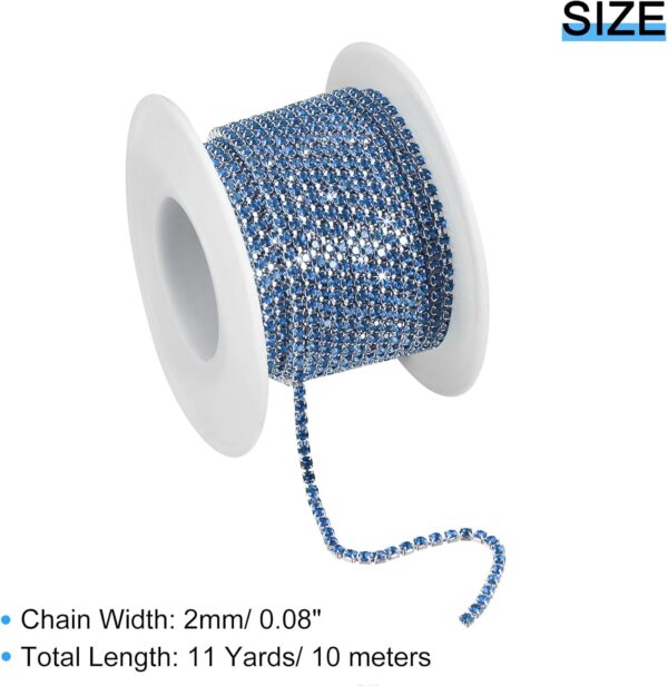 uxcell 11 Yards Crystal Rhinestone Chain, 2mm Sew on Close C...