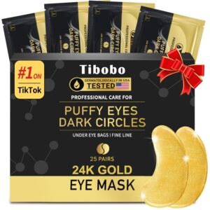 Under Eye Patches (25 Pairs) - 24K Gold Eye Masks Enriched w...