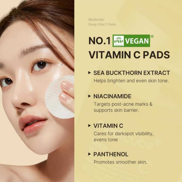 Medicube Deep Vita C Facial Pads, Vitamin C Toner Pads for U...