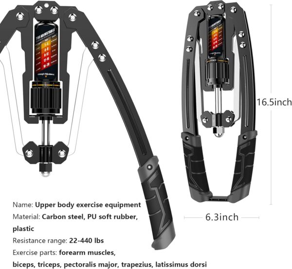 EAST MOUNT Twister Arm Exerciser - Adjustable 22-440lbs Hydr...