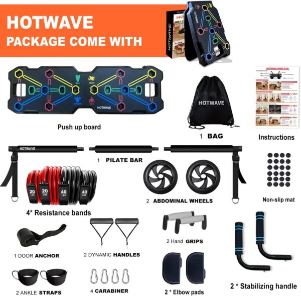 HOTWAVE Portable Workout Equipment with 20 Gym Accessories.P...