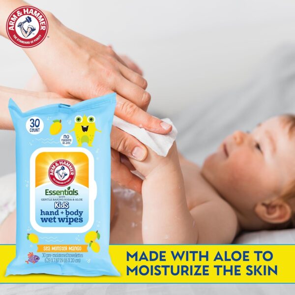 Sea Monster Mango Baby Wipes - 30 Count Travel Friendly Face...