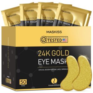 24k Gold Under Eye Patches (50 Pairs), eye mask, Collagen Sk...