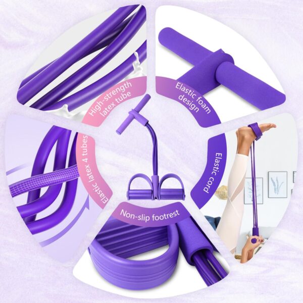 21 Fitness Resistance Bands-4 Tube Pedal Ankle Puller, 2025 ...