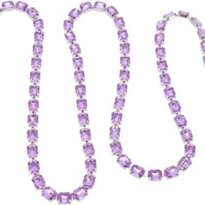 Rhinestone Trim Chain 8x10mm Light Purple Rectangle Decor Ac...