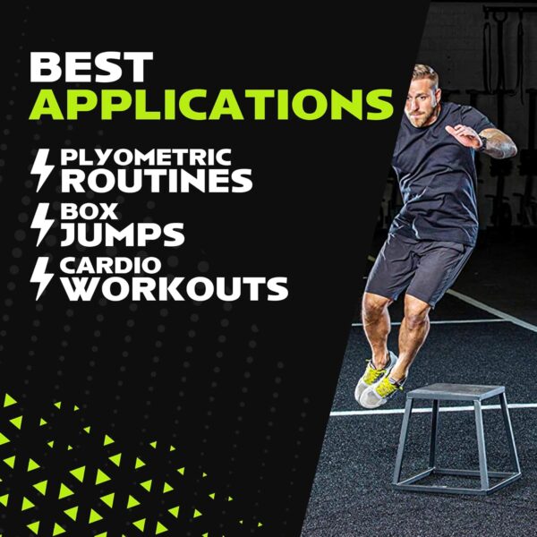Rage Fitness Steel Plyo Box 12-18-24 Inch High Anti-Slip Pre...