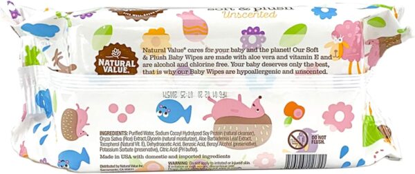 Natural Value All Natural Soft & Gentle Baby Wipes, 80 Wipes...