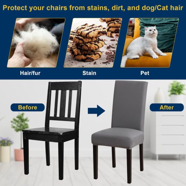 Chair Covers, Stretch Kitchen Dining Room Chair Covers Set o...