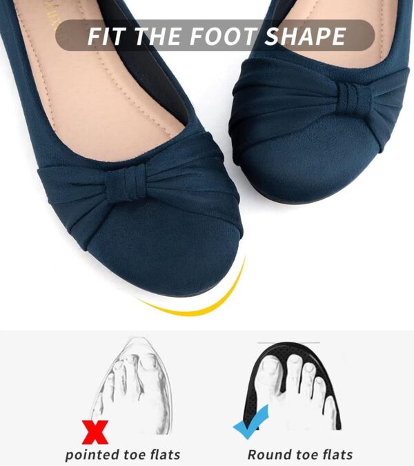 MaxMuxun Women's Flats Shoes Faux Suede Round Toe Ballet Dre...