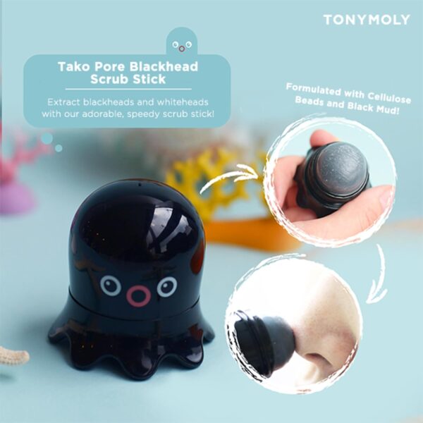 TONYMOLY Tako Pore Blackhead Remover Scrub Stick Charcoal & ...