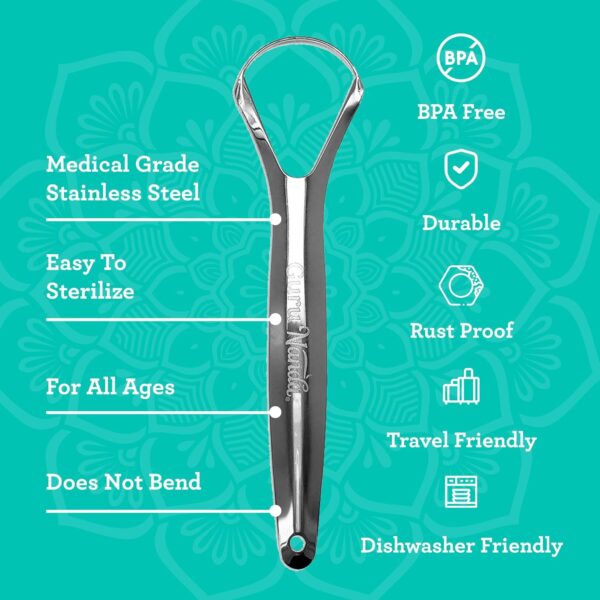 GuruNanda Tongue Scraper for Adults (2 Pack) with Travel Cas...