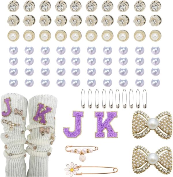 sheoklips 88 Pcs DIY Charms for Socks Safety Brooch Pins Soc...